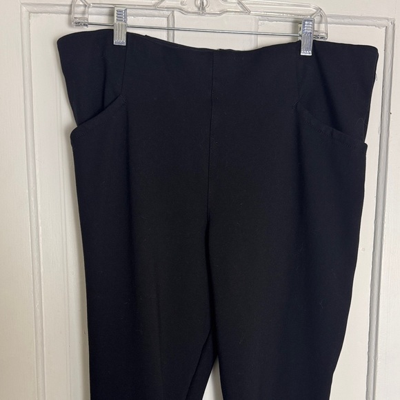 Anthropologie Maeve Slim Pointe Knit Classic Black Straight Leg Pants XL - Picture 6 of 7